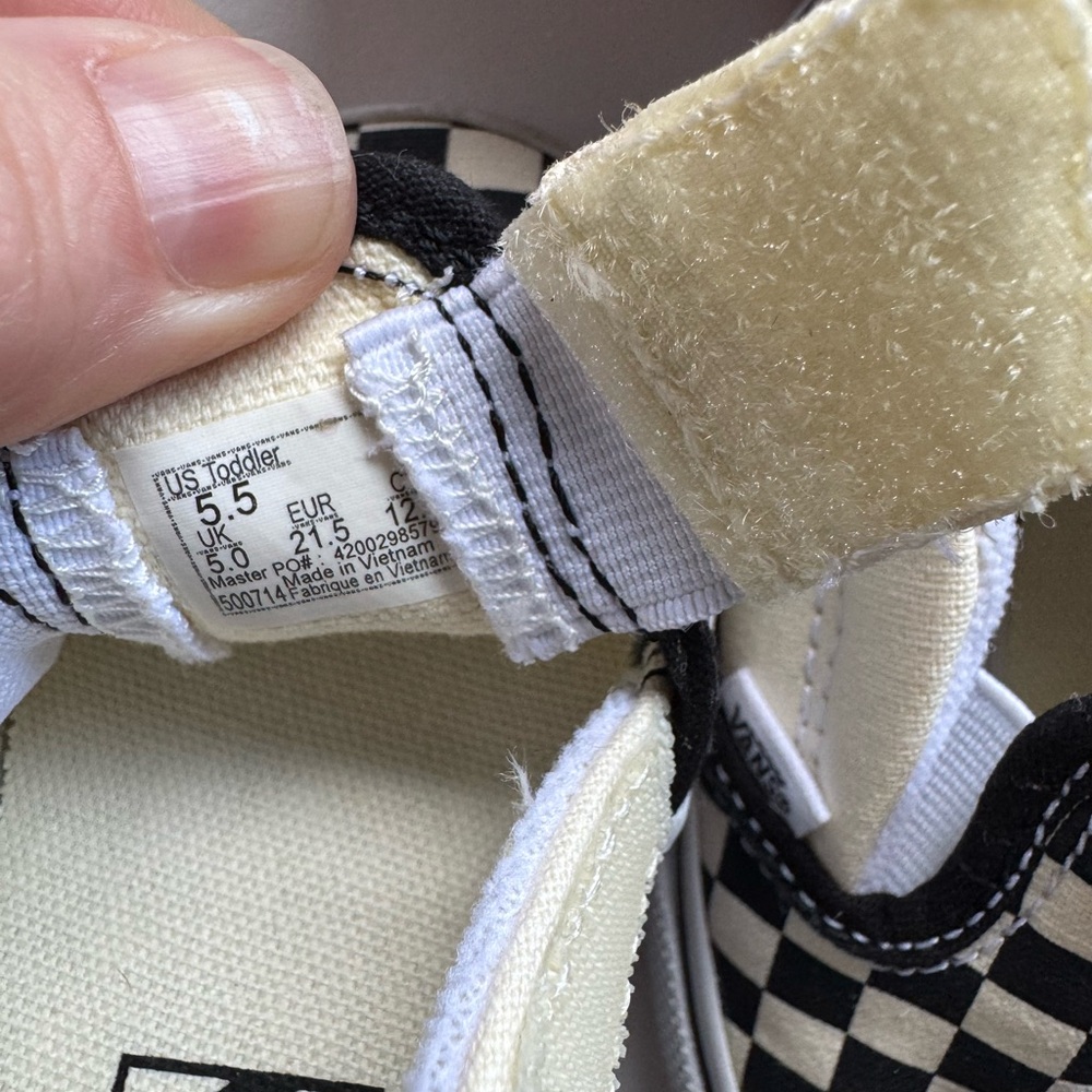Vans Black/white Checkerboard Slip-Ons 5.5 toddler - Picture 5 of 5